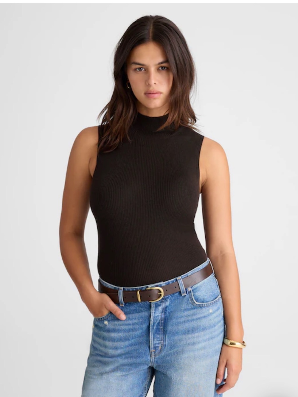 Madewell Merino Wool-Silk Sleeveless Ribbed  Sweater Tank- XXL